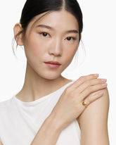 DY Initial Pinky Ring in 18K Yellow Gold with Diamond I, 9.8mm